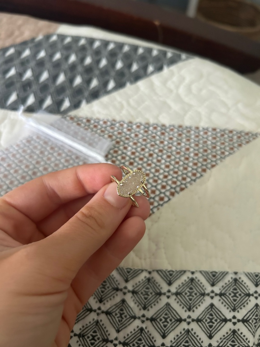 Kendra Scott Elyse Ring in Gold and Drusy